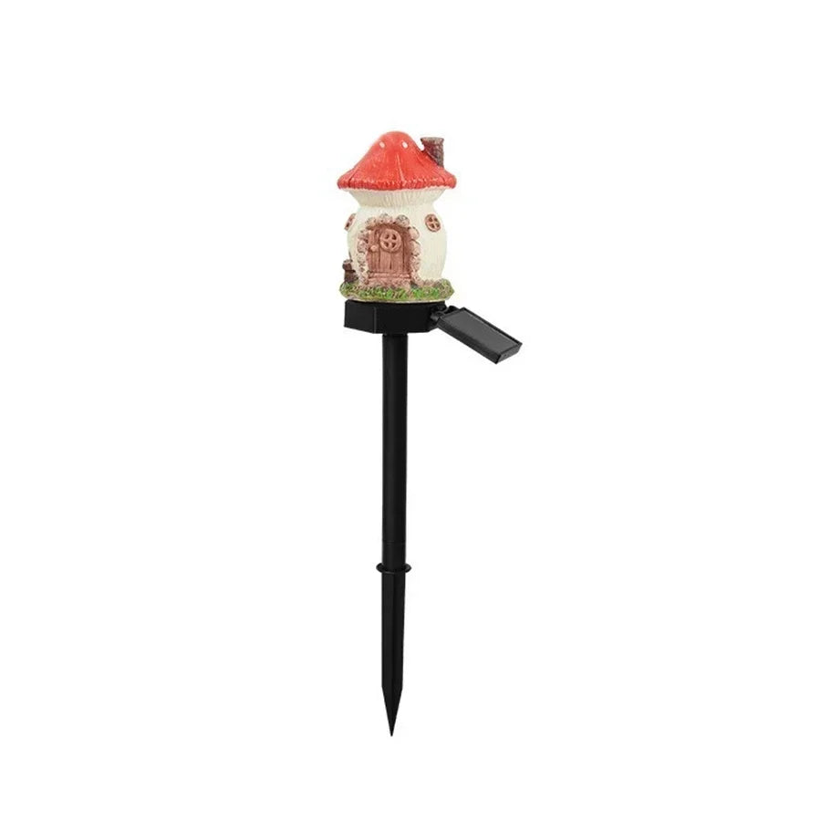 Creative Solar Resin Mushroom House Light - Waterproof Outdoor Garden Decor