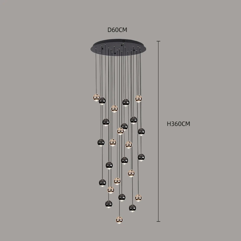 Modern Home Decor LED Lights Pendant Light Lamps for Staircase Chandeliers for Living Room Hanging Light Indoor Lighting