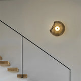 Art Deco Amber Gray Glass LED Wall Light 3000K Sconce For Bedroom Stairs Aisle Foyer