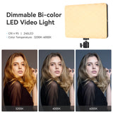 LED Fill Lamp Video Light Panel Bi-color 2700k-5700k Photography Lighting Live Stream Photo Studio Light with Tripod Stand