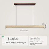Japanese Wabi Sabi Stone Long Strip Chandelier One Line Down light Restaurant Living Room Office Study Table Light Fixture Wood