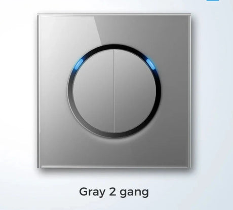  Universal Round Tempered Glass Home Wall Switch Panel LED Indicator Black/Grey/Gold/White 250V 86mm*86mm Wall Light Switch