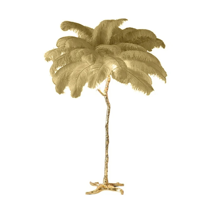 Nordic Ostrich Feather Floor Lamp - Luxury Standing Lamp for Living Room & Bedroom