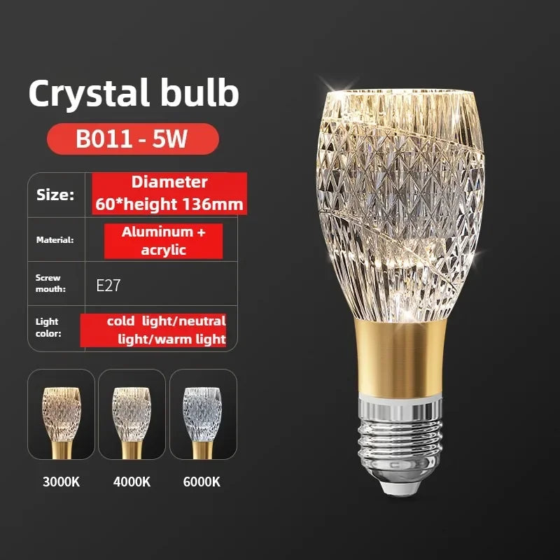 Super Bright LED Crystal Bulb  E27/E14 European Home Light  Dining Room Chandelier warm white cold white 110v 220v 230v 240v