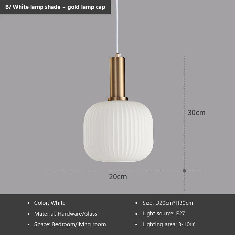 Nordic Retro restaurant colorful Glass pendant lights Creative living room Lamp Simple bedside lamp LED E27 light