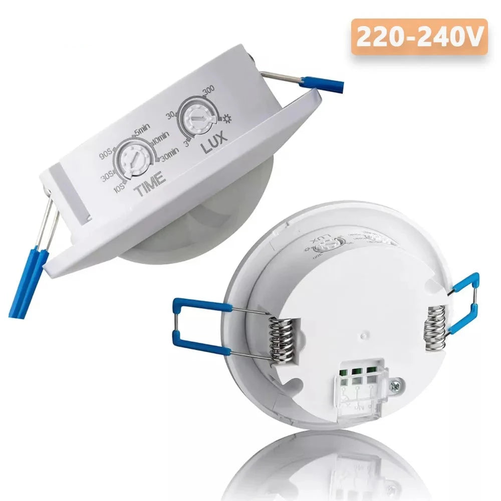 AC 220V-240V Human Body Infrared Sensor Switch 500-1200W LED Detector Smart Switches 3-200lux Adjustable Projection Light Sensor