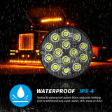 3 Inch Round LED Tail Light & Emergency Marker - 12V 24V Flash Warning Strobe Lamp