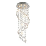 Luxury Spiral K9 Crystal Pendant Light Long Star Crystal Chandelier For Duplex Stairwell Villa Entrance Indoor LED Lighting