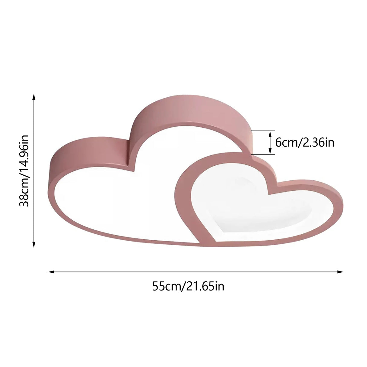 LED Ceiling Light Heart Shaped Flush Mount Lamp Acrylic Ceiling Lamp Dimmable Chandelier W/Remote 220V/110V for Children's Room