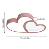 LED Ceiling Light Heart Shaped Flush Mount Lamp Acrylic Ceiling Lamp Dimmable Chandelier W/Remote 220V/110V for Children's Room