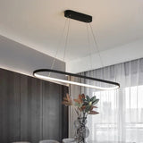 Modern LED Linear Pendant Light - Simple Line Hanging Lamp for Dining Room