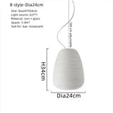 Modern Milky White Glass Whorls Cocoon Pendant Light For Kitchen Dining Table Study Room Acrylic House Decor Hanging Lamp