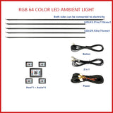 22 In1 Car Acrylic LED Ambient Lamps Universal Colorful Atmosphere Lights Auto Interior Neon Strip App Control 64 RGB  Lighting