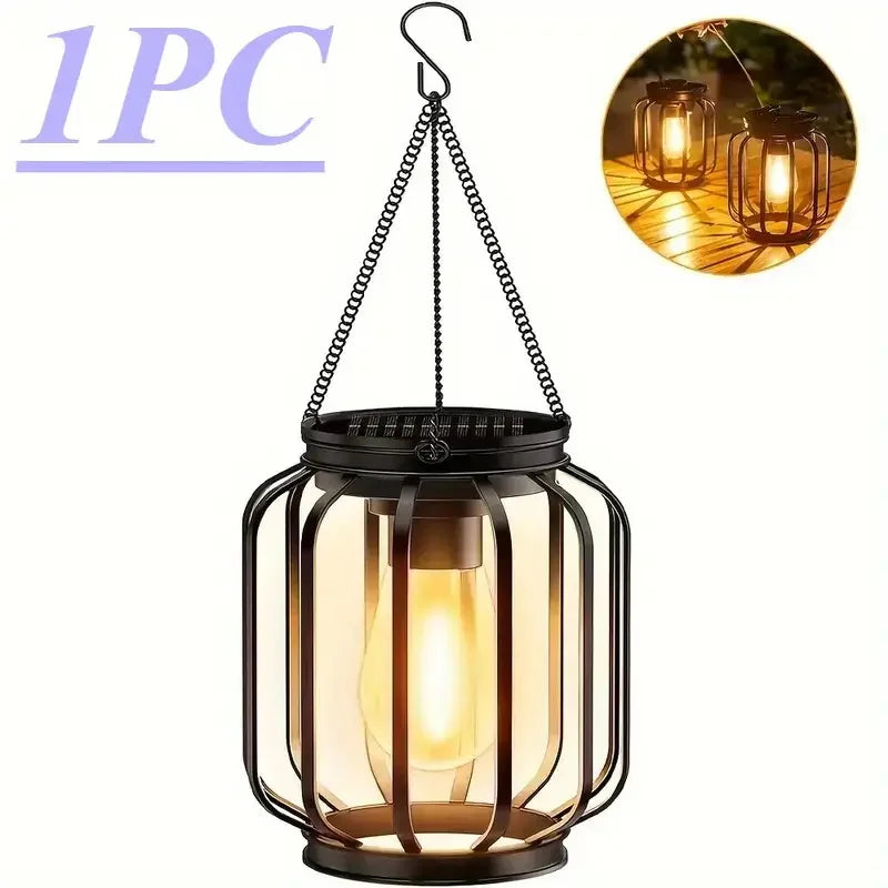 Solar Lanterns Outdoor Lights, Brighter Hanging Solar Lights Outdoor Waterproof, Auto On/Off Outdoor Solar Lights for Garden