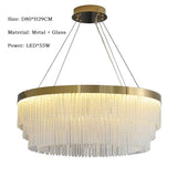 Post Modern Led Chandelier 2025 New Tassel Crystal Pendant Lamp American Luxurious Chandelier Home Decor Luster Lighting Fixture