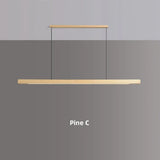 Restaurant Pendant Light Modern and Simple Wooden Long Line Pendant Light Kitchen Island Dining Room Living Room Long LED Light