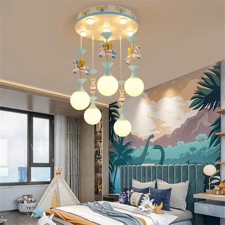 Cute ceiling light Fantasy Children's Bedroom Chandeliers Modern Creative LED lamp with animal Living Room girls bed room light