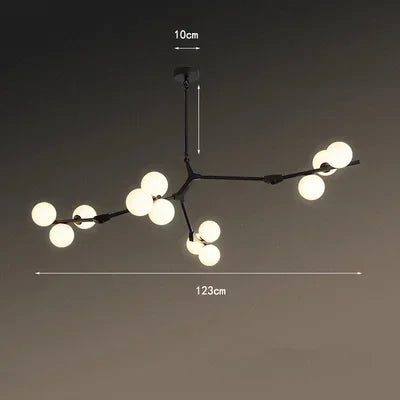 Modern Tree Branches Led Chandelier Glass Balls Hanging Chandelier Living Room Decoration Dining Room Bedroom Indoor Lighting