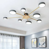 Nordic Creative Macaron Log LED Ceiling Light Bedroom Living Room Chandelie Modern Villa Restaurant Interior Lighting Decoration