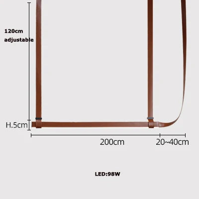 2026 Leather Belt LED Ceiling Chandelier - Luxury Living Room Hanging Lamp