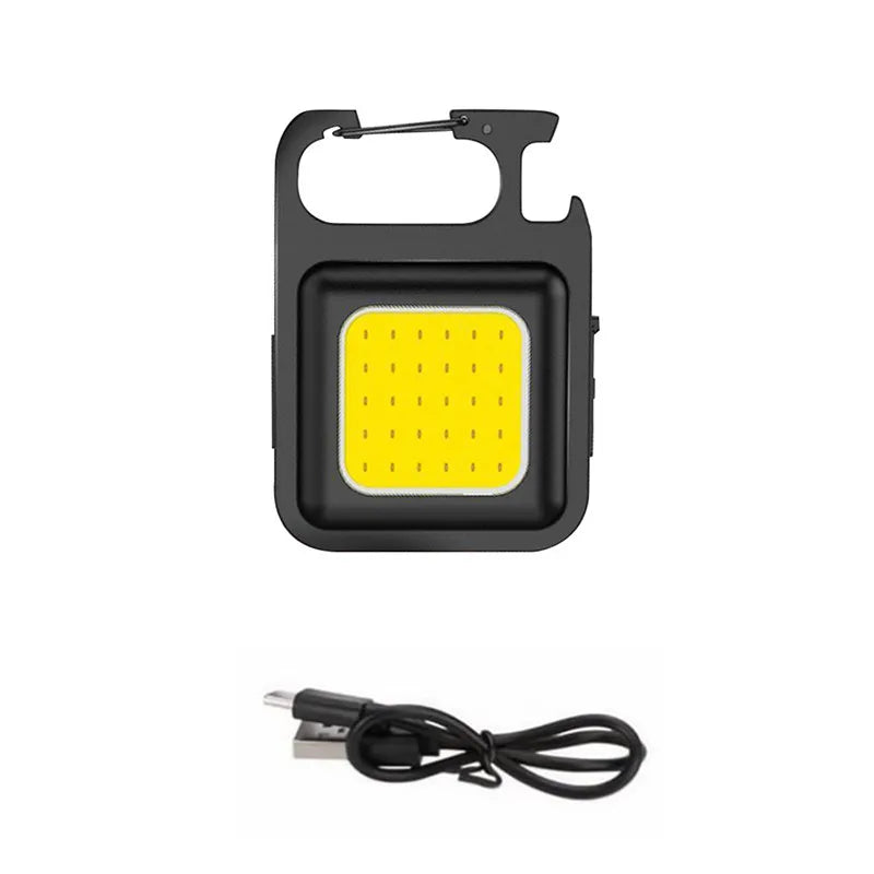 Mini LED 500mah Cold White Work Light Portable Pocket Flashlight Keychains USB Rechargeable For Outdoor Camping Small Corkscrew