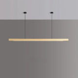 Solid Wood Long LED Pendant Light Modern Minimalist Dining Room Bedroom Living Room Front Desk Decorative Lighting Fixtures