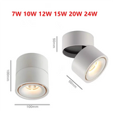 Folding And Rotating Surface Mounted LED Downlights 7W 10W 12W 15W 20W 24W Dimmable COB Ceiling Lamp Spot Lights CRI95 AC90-260V