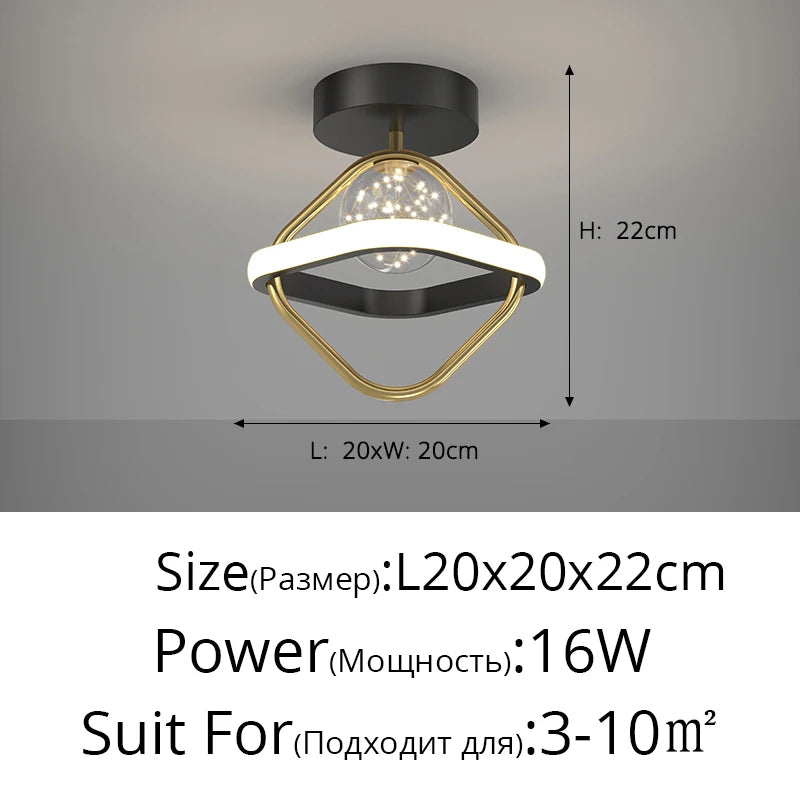 Mini Aisle LED Chandelier For Porch Corridor Hallway Lamps Star Decoration Kitchen Gallery Bedroom Villa Office Indoor Lights