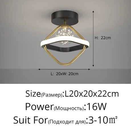 Mini Aisle LED Chandelier For Porch Corridor Hallway Lamps Star Decoration Kitchen Gallery Bedroom Villa Office Indoor Lights