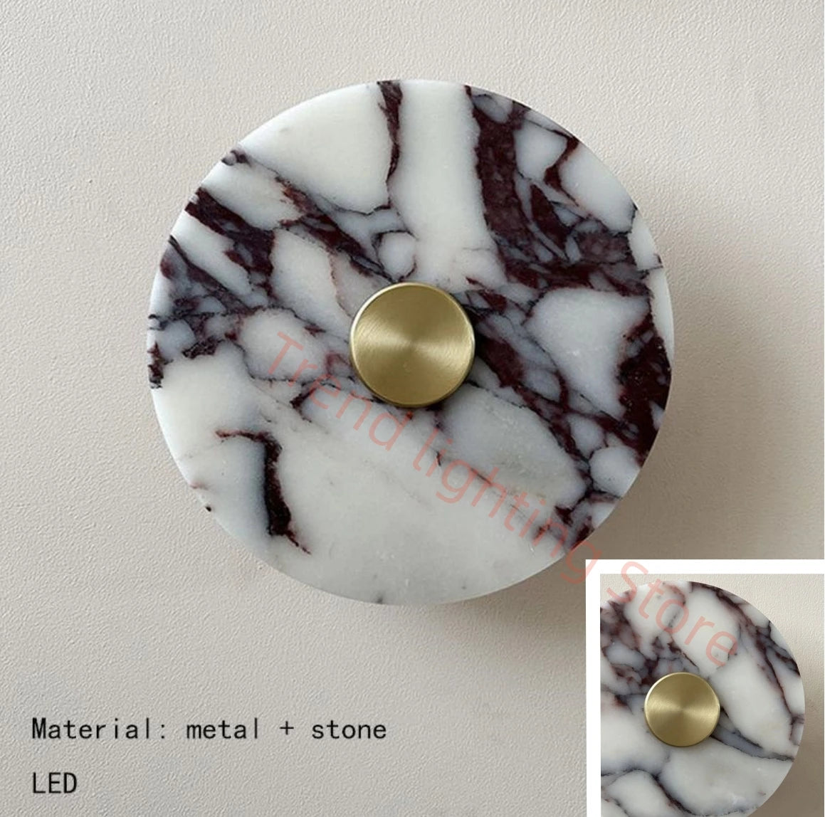 New Style Art Deco Wall Light Stone Gold Metal For Bedroom Foyer Stairs Aisle Drop shipping 3000K Atmosphere Lamp 20/25/30cm