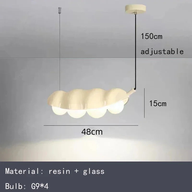 Art Deco LED Wall Lamp Modern Beige Green Pink Resin Hyacinth Bean Living Room Bedroom Aisle Restaurant G9 Bulb Lighting