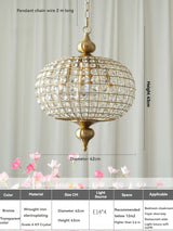 Vintage K9 Crystal Pendant Lights for Living Room Bedroom American Copper Crystal Ceiling Chandelier for Dining Room Kitchen Bar
