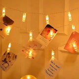 LED Photo Clip String Lights (10–40 LEDs) - Fairy Lights for Picture & Card Hanging