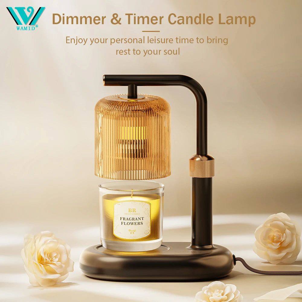 50W Candle Warmer Lamp with Timer Dimmable Dsek Lamp Warmer Glass Candle Warmer Adjustable Candle Light Cozy Bedroom Home Decor