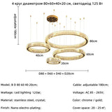 Luxury Design Gold Crystal LED Chandelier K9 Crystal Dimmable Pendant Light for Living Room Bedroom Hotel Villa Decor