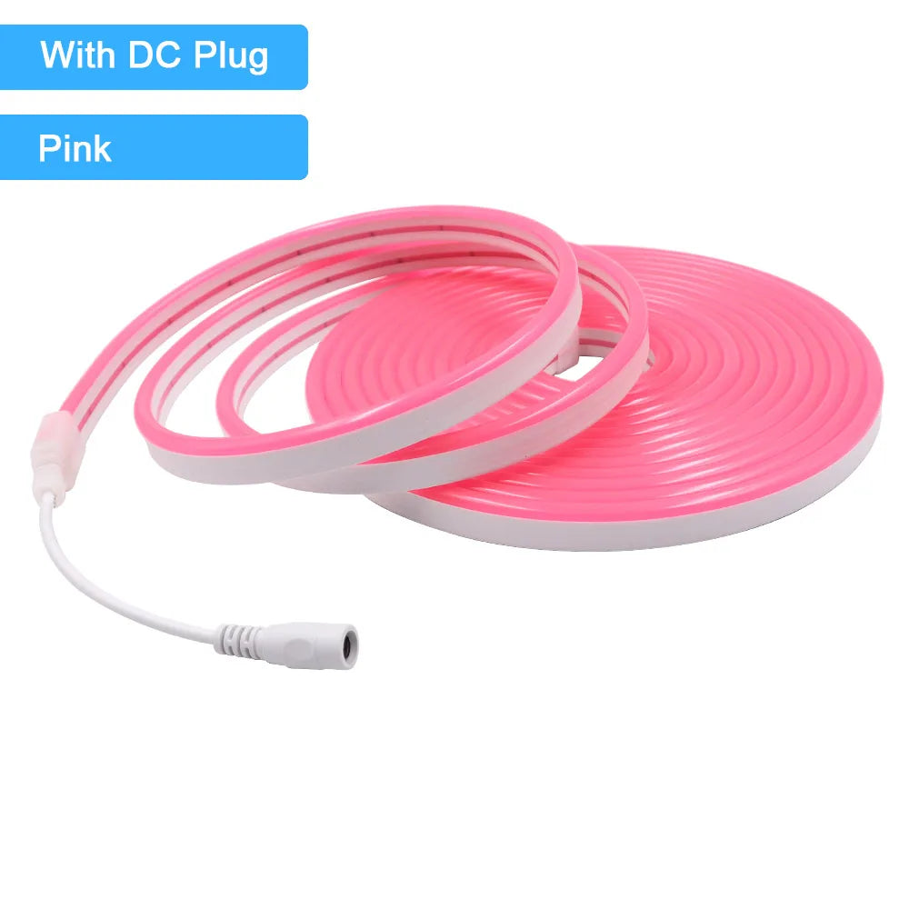 12V/24V Waterproof Flexible LED Neon Strip Light (6x12mm Silicone Rope) - DIY Neon Sign Light with DC Plug / 2-Pin Wire Option