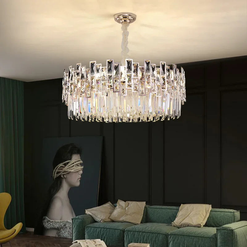 2025 New Modern High-End Light Luxury Crystal Chandeliers for Living Room Dining Bedroom Indoor Decor Lighting Lustres Fixtures