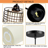 Industrial Pendant Light Farmhouse Chandelier Adjustable Length Vintage Black Ceiling Lighting Fixture for Dining Room