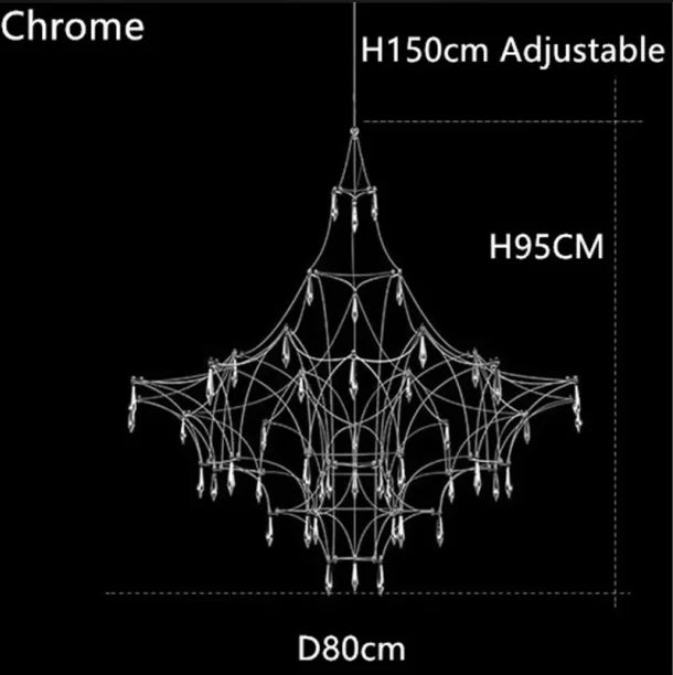 Starry Sky Villa Living Room Large Pendant Italian Minimalist Restaurant Lighting Modern Art Loft Staircase Crystal Pendant