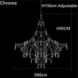 Starry Sky Villa Living Room Large Pendant Italian Minimalist Restaurant Lighting Modern Art Loft Staircase Crystal Pendant