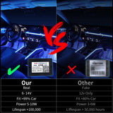 18 / 22 In 1 Streamer Car Ambient Lights RGB 213 64 Color LED Interior Rainbow Acrylic Strip Symphony Remote Atmosphere Lamp Kit