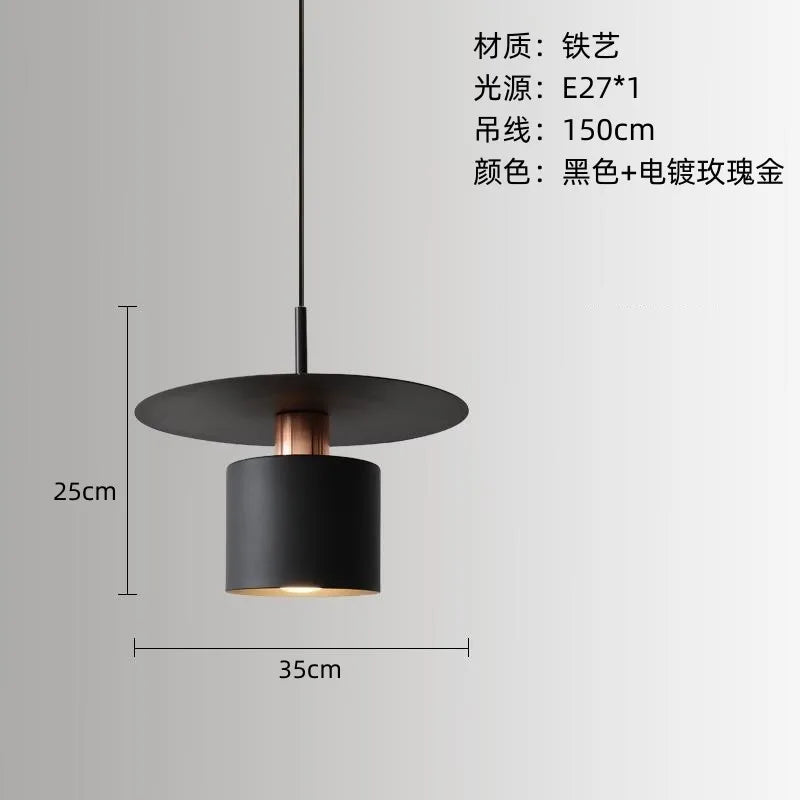 Nordic Minimalist Bedside Pendant Light - Modern Single Head Hanging Lamp