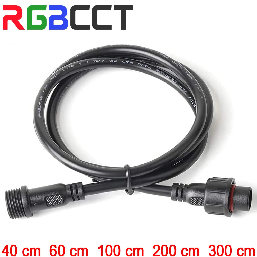 2pin 3pin 4Pin 5pin DC LED Strip Light Extension Cable Connector Male to Female Waterproof IP67 40cm 60cm 100cm 200cm 300cm