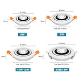 LED Downlights Dimmable 360 Angle Adjustable COB Ceiling Recessed Downlights 5/7/10/12/15/18W Ceiling Spot Lights Home Bedroom