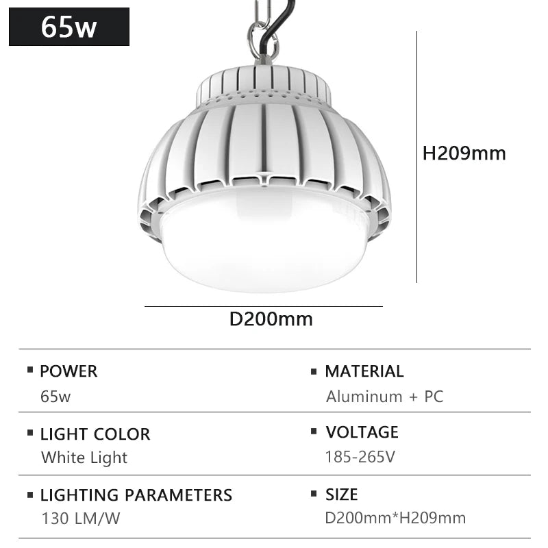 Modern High-Brightness LED High Bay Chain Chandelier - Energy-Saving Industrial Overhead Lamp for Factory, Warehouse & Workshop