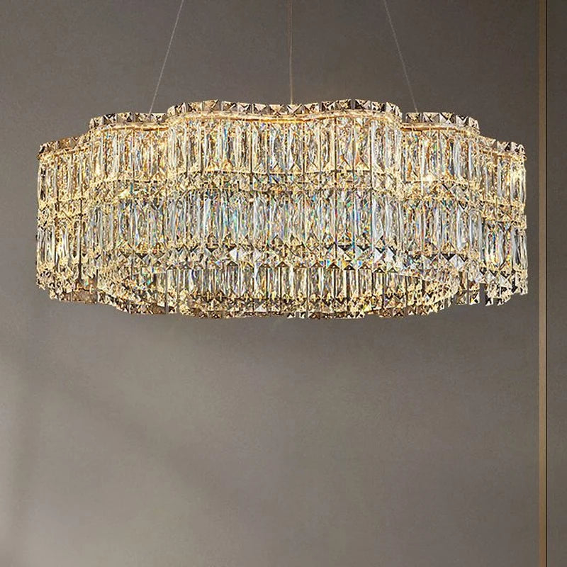 Modern Luxury LED Crystal Chandeliers Home Villa Decoration Living Dining Room Lighting Ceiling Pendant Lights Indoor Fixtures