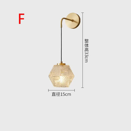Nordic Glass Wall Lamp Beside Bedroom Bathroom Mirror Light American Style LED Wall Sconces Vintage Edison Lighting Luminaire