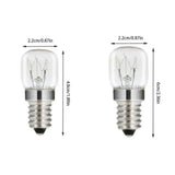 2-Pack 15W E14 High-Temperature Incandescent Bulbs (300°C) - Clear Glass Pygmy Light Bulbs for Ovens, Refrigerators & Salt Lamps