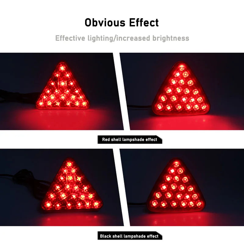 1PCS F1 Style Universal Led Brake Stop Light Triangle LED Rear Tail Light Reverse Safety Strobe Lamp for Car Auto Motorcycle 12V