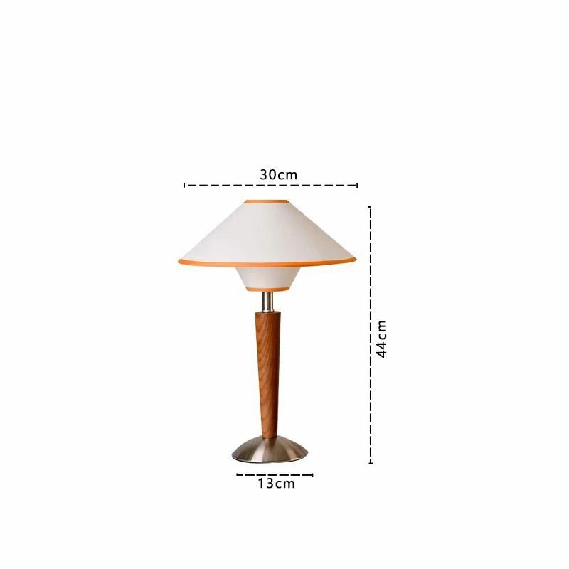 2025 New Design Table Lamp Desk Light E27 Bulb with Wood Bracket Fabric Lampshade